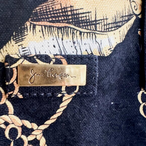 Jim Thompson Seashell Print Canvas Beach Bag - Picture 3 of 8